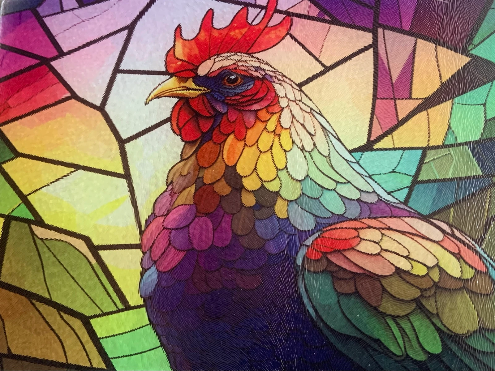 Planche à découper en verre coloré – Haan style verre au plomb 🌈 – photo 2